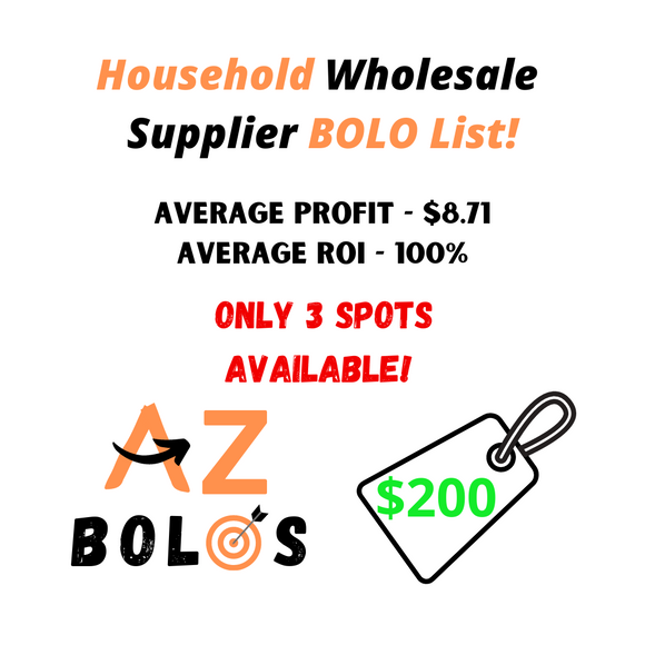 Household Wholesale Supplier BOLO List